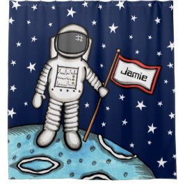 Gepersonaliseerde Spaceman Astronaut Cosmonaut Douchegordijn