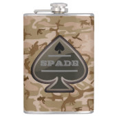 Gepersonaliseerde Spade Desert Camo Heupfles (Voorkant)