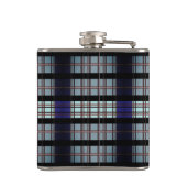 Gepersonaliseerde Spade Poker Blauwe geruite Flask Heupfles (Achterkant)