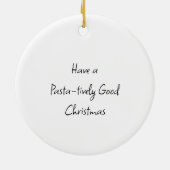 Gepersonaliseerde Spaghetti Pun Kerstmis Keramisch Ornament (Achterkant)