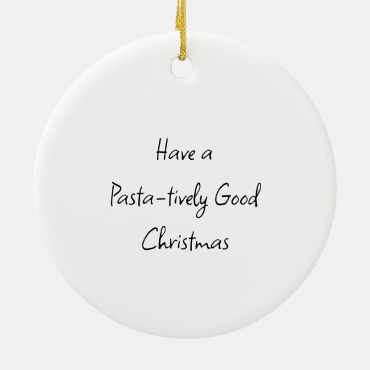 Gepersonaliseerde Spaghetti Pun Kerstmis Keramisch Ornament (Achterkant)