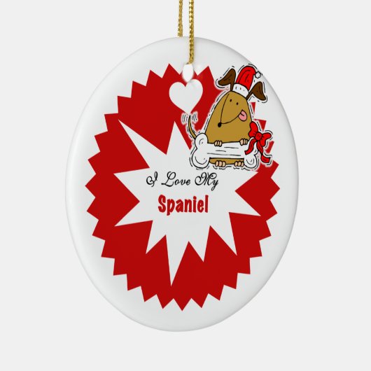 Gepersonaliseerde Spanjaard Dog Keepomwille Orname Keramisch Ornament (Rechts)
