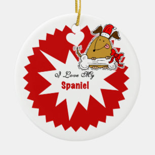 Gepersonaliseerde Spanjaard Dog Keepomwille Orname Keramisch Ornament