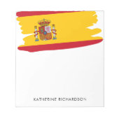 Gepersonaliseerde Spanje Spaanse vlag Patriottisch Notitieblok (Voorkant)