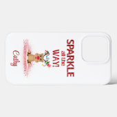Gepersonaliseerde Sparkle All Way Rendier Case-Mate iPhone Case (Achterkant (horizontaal))