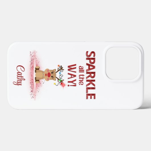 Gepersonaliseerde Sparkle All Way Rendier Case-Mate iPhone Case (Achterkant (horizontaal))