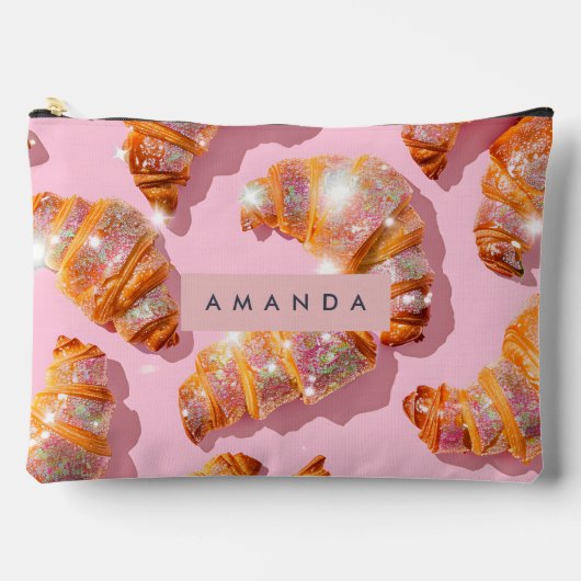Gepersonaliseerde Sparkle Croissant Stijl Etui (Voorkant)