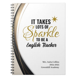 Gepersonaliseerde Sparkle Engels Teacher Notitiebo Notitieboek