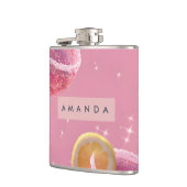 Gepersonaliseerde Sparkle Glam Roze Cocktail Heupfles (Links)