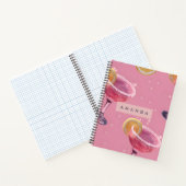 Gepersonaliseerde Sparkle Glam Roze Cocktail Notitieboek (Binnen)