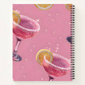 Gepersonaliseerde Sparkle Glam Roze Cocktail Notitieboek (Achterkant)