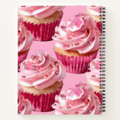 Gepersonaliseerde Sparkle Glam Roze Cupcake Verruk Notitieboek (Achterkant)