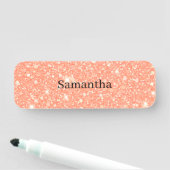 Gepersonaliseerde Sparkling Peach Dazzle Naamplaatje (In situ)