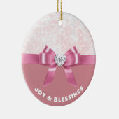 Gepersonaliseerde Sparkling Snowflake Holiday Orna Keramisch Ornament (Rechts)