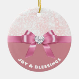 Gepersonaliseerde Sparkling Snowflake Holiday Orna Keramisch Ornament