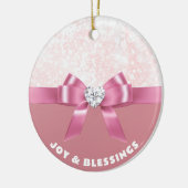 Gepersonaliseerde Sparkling Snowflake Holiday Orna Keramisch Ornament (Links)