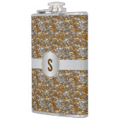 Gepersonaliseerde Sparkly Decoratieve Zilveren Gou Heupfles (Links)