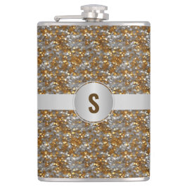 Gepersonaliseerde Sparkly Decoratieve Zilveren Gou Heupfles