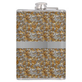 Gepersonaliseerde Sparkly Decoratieve Zilveren Gou Heupfles (Achterkant)