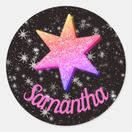 Gepersonaliseerde sparkly s sticker / seal classic