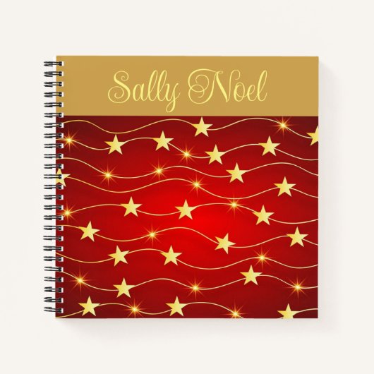 Gepersonaliseerde sparkly stars notitieboek (Voorkant)