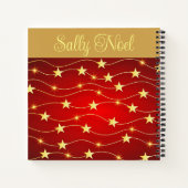 Gepersonaliseerde sparkly stars notitieboek (Achterkant)
