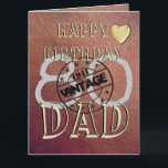 Gepersonaliseerde speciale 80ste verjaardag Kaart<br><div class="desc">Aangepaste gepersonaliseerde leer thema 80ste verjaardag wenskaart idee voor een speciale vader. Creëer een speciaal en uniek verjaardagskaartje voor papa. Kan worden aangepast voor elk verjaardagsjaar</div>