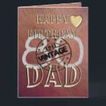 Gepersonaliseerde speciale 80ste verjaardag Kaart<br><div class="desc">Aangepaste gepersonaliseerde leer thema 80ste verjaardag wenskaart idee voor een speciale vader. Creëer een speciaal en uniek verjaardagskaartje voor papa. Kan worden aangepast voor elk verjaardagsjaar</div>