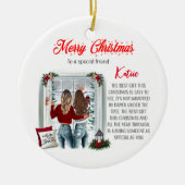 Gepersonaliseerde Speciale Beste Vriend Kerstmis Keramisch Ornament (Voorkant)