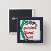 Gepersonaliseerde Speciale Tante lieveheersbeestje Vierkante Button 5,1 Cm (Voorkant /achterkant)
