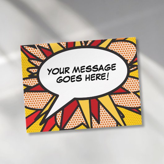 Gepersonaliseerde Speech Bubble Fun Retro Stripboe Briefkaart