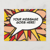 Gepersonaliseerde Speech Bubble Fun Retro Stripboe Briefkaart (Voorkant)