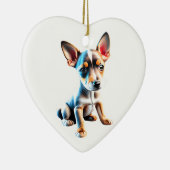 Gepersonaliseerde Speelgoed Fox Terrier Puppy Keramisch Ornament (Rechts)