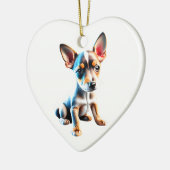 Gepersonaliseerde Speelgoed Fox Terrier Puppy Keramisch Ornament (Links)