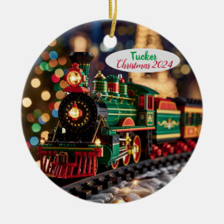 Gepersonaliseerde Speelgoed kersttrein Keramisch Ornament