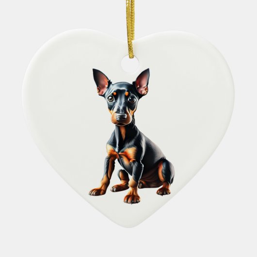 Gepersonaliseerde Speelgoed Manchester Terrier Pup Keramisch Ornament (Voorkant)