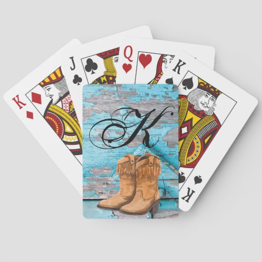 Gepersonaliseerde speelkaarten Blauw Hout Schuur D (Achterkant)