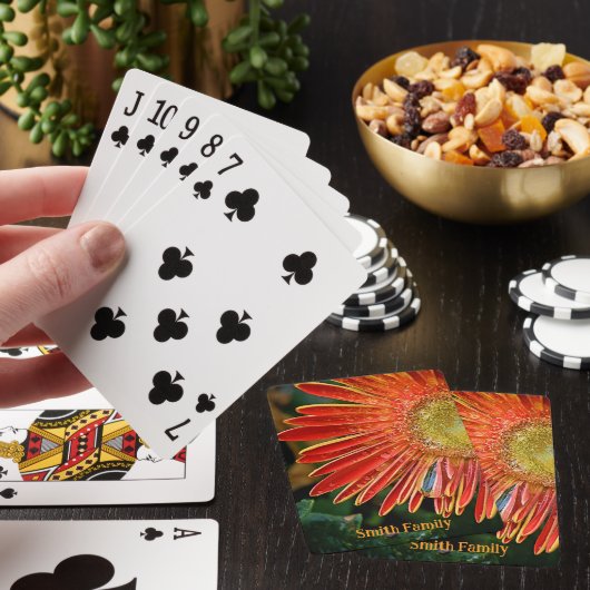 Gepersonaliseerde speelkaarten - Oranje Gerbera Da (Insitu)