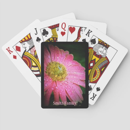 Gepersonaliseerde speelkaarten - Pink Gerbera Dais (Achterkant)