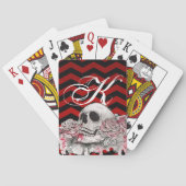 Gepersonaliseerde speelkaarten schedel Roos gothic (Achterkant)