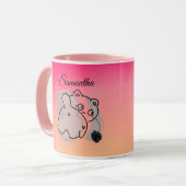 Gepersonaliseerde speelse kat met garen mok (Voorkant links)