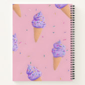Gepersonaliseerde Speelse Pastel Ijsje Kegel Stijl Notitieboek (Achterkant)