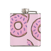 Gepersonaliseerde Speelse Pastel Roze Donut Heupfles (Achterkant)