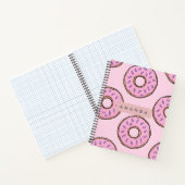 Gepersonaliseerde Speelse Pastel Roze Donut Notitieboek (Binnen)