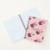 Gepersonaliseerde Speelse Roze Sushirol Notitieboek (Binnen)