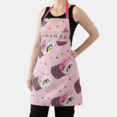 Gepersonaliseerde Speelse Roze Sushirol Schort (Insitu)