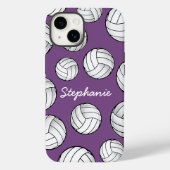 Gepersonaliseerde Speler Naam Volleybal Paarse Case-Mate iPhone Case (Achterkant)