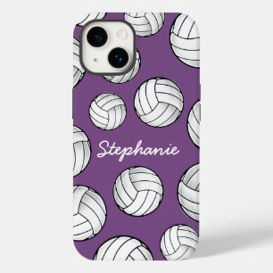 Gepersonaliseerde Speler Naam Volleybal Paarse Case-Mate iPhone Case
