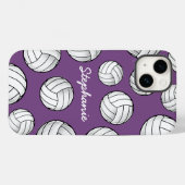 Gepersonaliseerde Speler Naam Volleybal Paarse Case-Mate iPhone Case (Achterkant (horizontaal))
