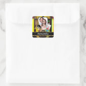 Gepersonaliseerde speler vierkante sticker (Tas)